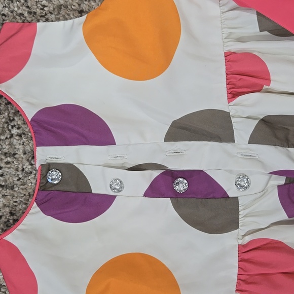 Colorful Polka Dot Dress with Pink Sash - Picture 3 of 4